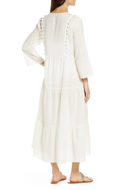 Madewell Tiered Cover-up Caftan Dress In Lighthouse