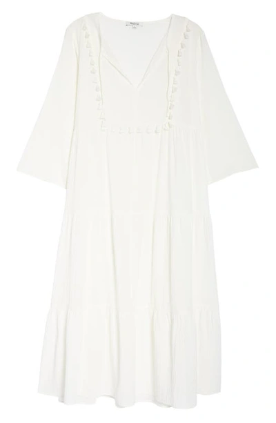 Madewell Tiered Cover-up Caftan Dress In Lighthouse