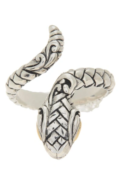 Shop Samuel B. 18k Gold & Sterling Silver Snake Ring In Silver/gold