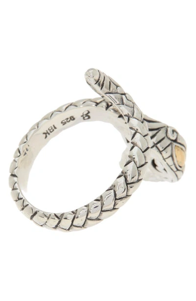 Samuel B. 18k Gold & Sterling Silver Snake Ring In Silver/gold