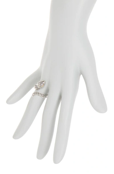 Samuel B. 18k Gold & Sterling Silver Snake Ring In Silver/gold