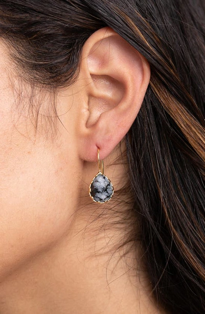 Saachi 14k Plated Agate Midnight Earrings In Black