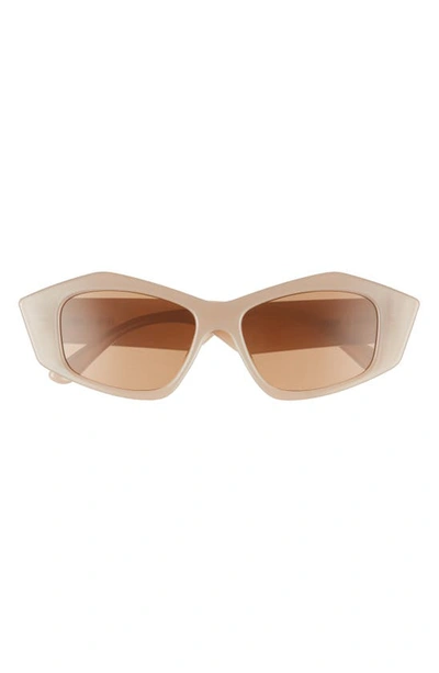 Shop Fifth & Ninth Zaria 55mm Geometric Sunglasses In Stone/ Brown