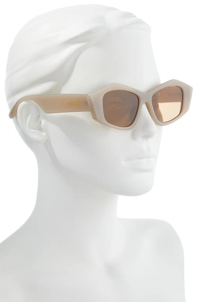 Shop Fifth & Ninth Zaria 55mm Geometric Sunglasses In Stone/ Brown