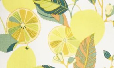 Shop Boden Danby Tropical Print Cotton Blend Shorts In Ivory Lemon Vine