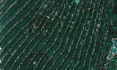 Mac Duggal Sequin Column Gown In Deep Green