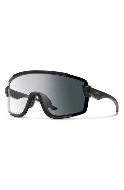 Shop Smith Wildcat 135mm Chromapop™ Shield Sunglasses In Matte Black/ Gray