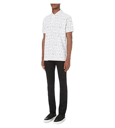Shop Givenchy Star-print Cotton-pique Polo Shirt In White