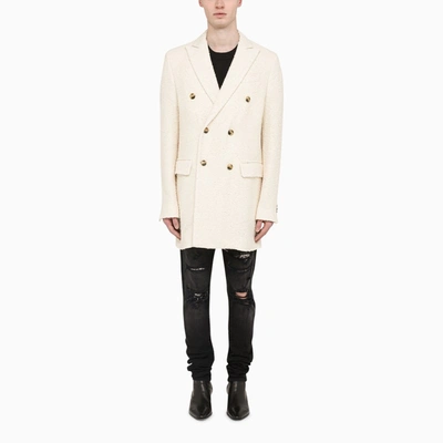 Shop Amiri | Ivory-coloured Double-breasted Coat In White
