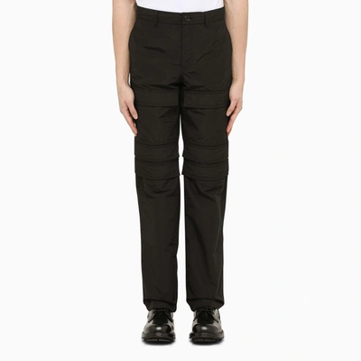 Shop Burberry Black Panelled Cargo Trousers In Beige