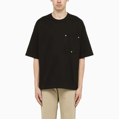 Shop Bottega Veneta Black Oversized Crewneck T-shirt