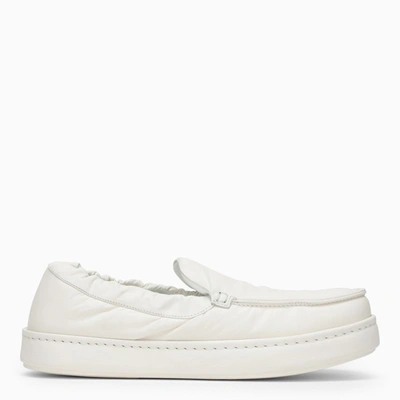Shop Ermenegildo Zegna White Leather Slip-on Loafers