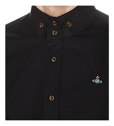 Shop Vivienne Westwood Regular-fit Two-button Cotton Shirt In Black