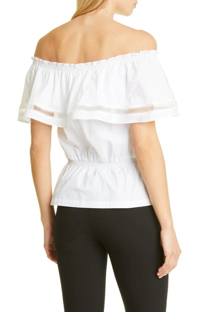 Shop Donna Karan Off The Shoulder Peasant Top In White