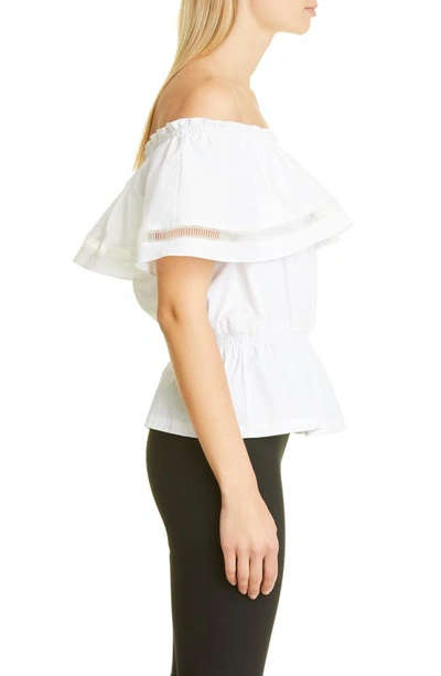 Shop Donna Karan Off The Shoulder Peasant Top In White
