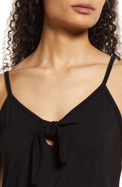 Loveappella Tie Front Maxi Sundress In Black