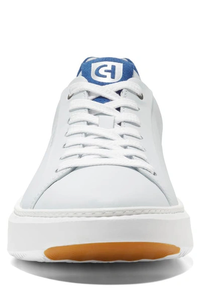 Shop Cole Haan Grandpro Topspin Sneaker In White/ Cobalt/ White
