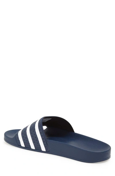 Shop Adidas Originals Adilette Stripe Sport Slide In Adiblue/ White/ Adiblue