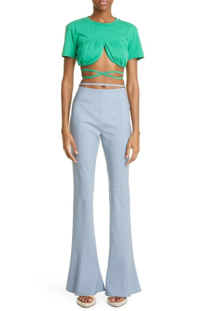 Shop Jacquemus Le Baci Underwire Crop T-shirt In Green