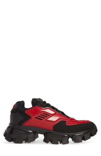 Shop Prada Cloudbust Thunder Sneaker In Nero/ Scarlatto