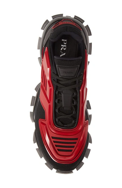 Shop Prada Cloudbust Thunder Sneaker In Nero/ Scarlatto