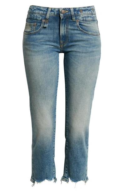 Shop R13 Chewed Hem Crop Straight Leg Jeans In Jasper Stretch