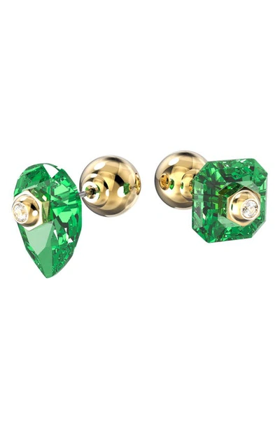 Shop Swarovski Numina Mismatched Stud Earrings In Green