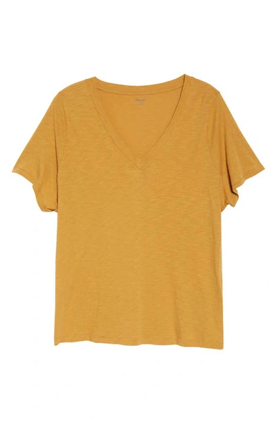Shop Madewell Whisper Cotton V-neck T-shirt In Sahara Sand