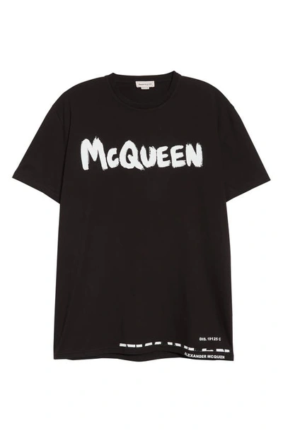 Shop Alexander Mcqueen Graffiti Logo Graphic Tee In Black/ Mix