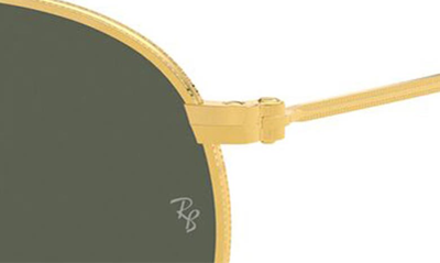 Shop Ray Ban Icons 50mm Round Metal Sunglasses In Legend Gold/ Green