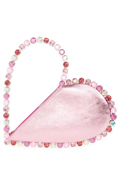 Shop L'alingi Love Crystal Top Handle Bag In Pink