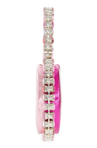 Shop L'alingi Love Crystal Top Handle Bag In Pink