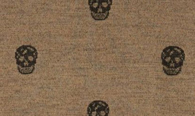 Shop Alexander Mcqueen Skull Jacquard Wool Sweater In Beige/ Black