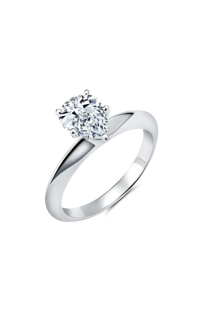 Shop Crislu Pear Cut Cubic Zirconia Ring In Platinum