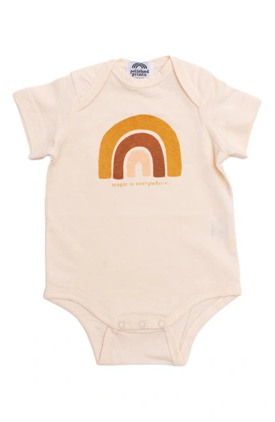 Shop Polished Prints Magic Is Everywhere Organic Cotton Bodysuit In Natural
