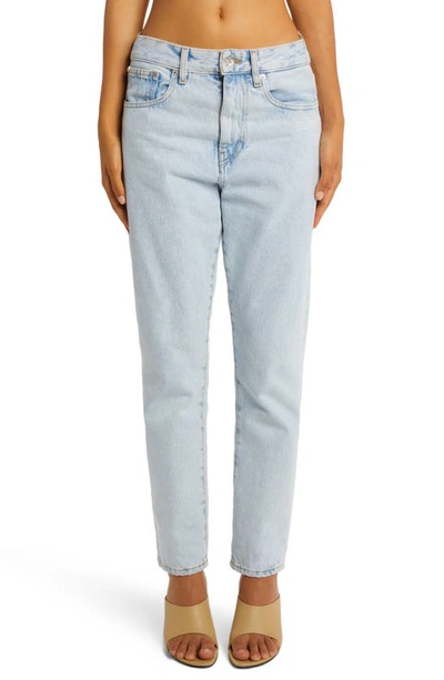 Shop Off-white Corporate Nonstretch Straight Leg Jeans In Blue White