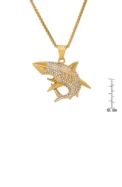 Shop Hmy Jewelry Crystal Shark Pendant Necklace In Yellow