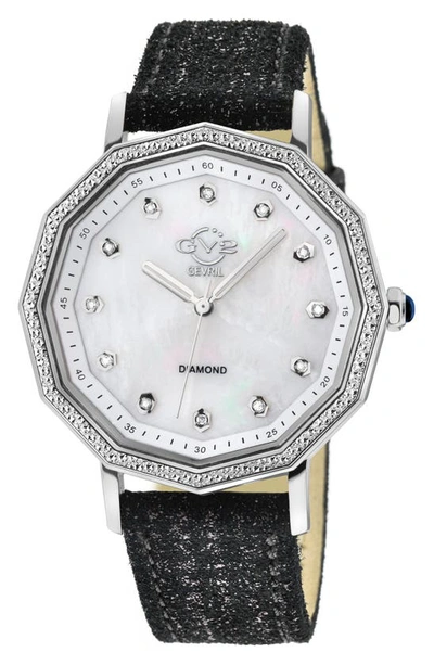 Shop Gv2 Spello Diamond Dial Watch, 38mm In Black/ Silver