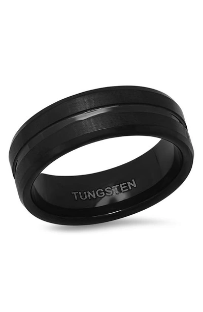 Shop Hmy Jewelry Black Ip Tungsten Accented Ring