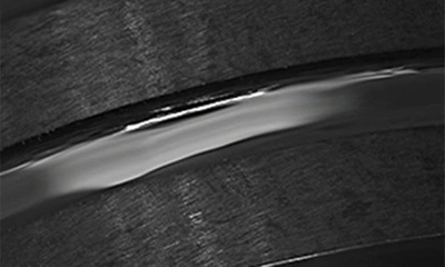 Hmy Jewelry Black Ip Tungsten Accented Ring In Black