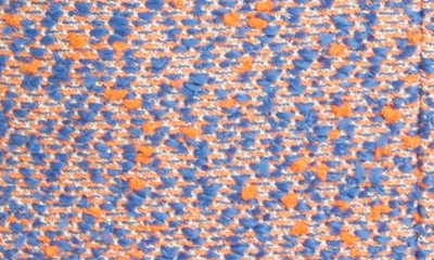 St John Shimmer Tweed Dress With Button Detail In Blue Orange