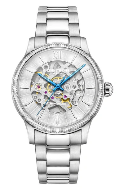 Shop Kenneth Cole Automatic Bracelet Watch, 36mm In Silver