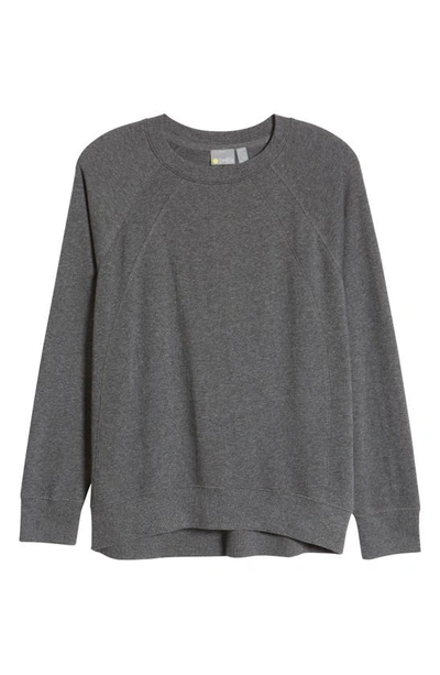 Shop Zella Drew Crewneck Sweatshirt In Grey Medium Charcoal Heather