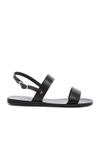 Ancient Greek Sandals Black Leather Clio Sandals
