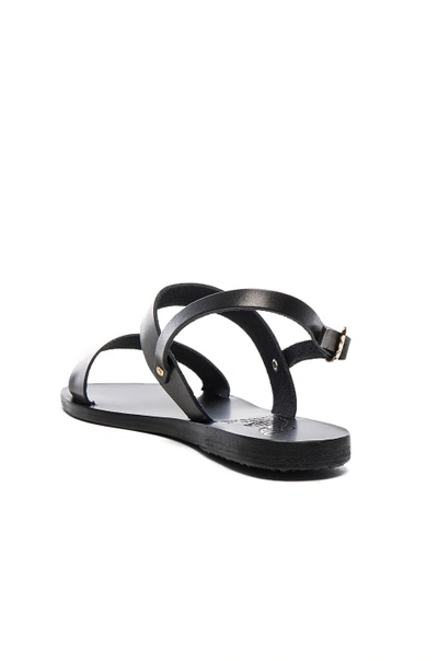 Shop Ancient Greek Sandals Leather Clio Sandals In Black