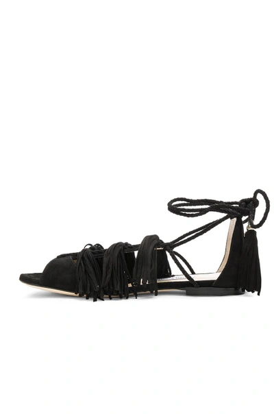 Shop Jimmy Choo Suede Mindy Sandals In Black