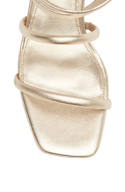 Cult Gaia Freya Metallic Leather Ankle-wrap Sandals In Champagne