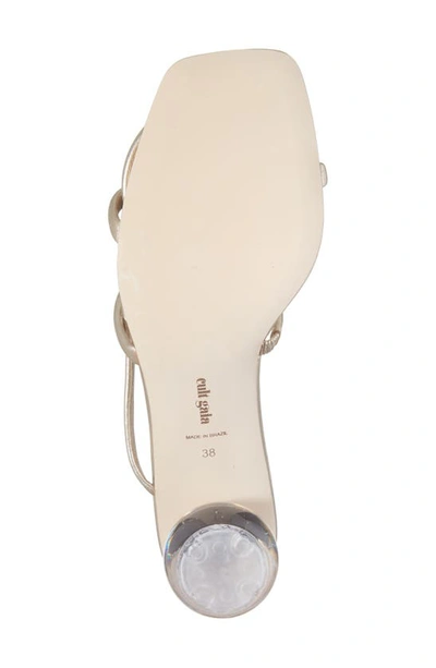 Cult Gaia Freya Metallic Leather Ankle-wrap Sandals In Champagne