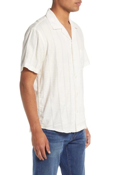Shop Corridor Striped Seersucker Short Sleeve Button-up Camp Shirt In White