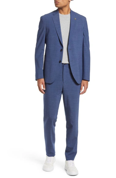 Shop Ted Baker Tampa Slim Fit Stripe Wool Blend Suit In Blue